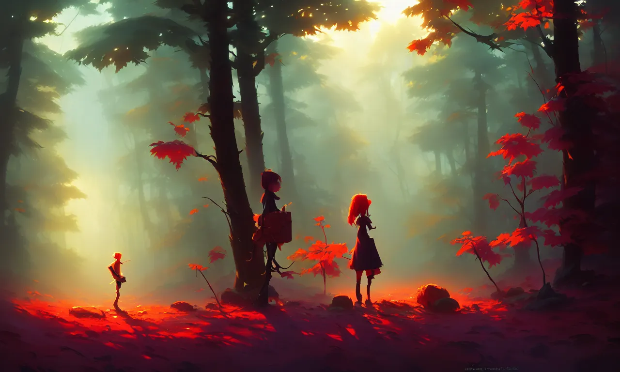 Image similar to Dark forest, Colored Berries, behance hd by Jesper Ejsing, by RHADS, Makoto Shinkai and Lois van baarle, ilya kuvshinov, rossdraws global illumination