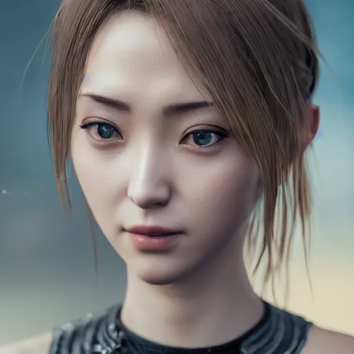 Image similar to rimuru looking into the camera, beautiful face, ultra realistic, fully clothed, intricate details, highly detailed, 8 k, photorealistic, octane render, unreal engine, photorealistic, portrait