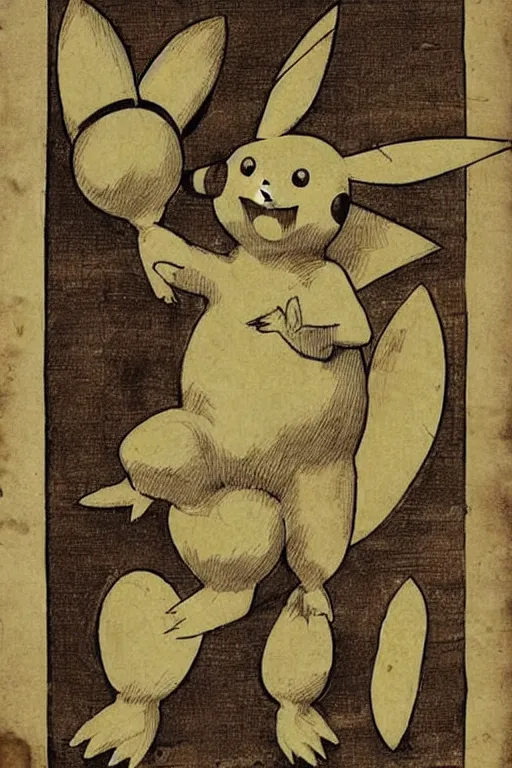 Image similar to 1 6 th century anatomy poster of pikachu, detailed, intricate, elegant, realistic,