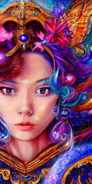 Prompt: beautiful and vivid ross tran and josephine wall fantasy portrait of a time wizard. trending on artstation 8k hq