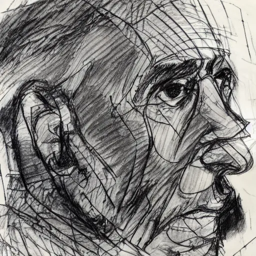 Prompt: a realistic yet scraggly portrait sketch of the side profile of a stern and sophisticated jerma 9 8 5, trending on artstation, intricate details, in the style of frank auerbach, in the style of sergio aragones, in the style of martin ansin, in the style of david aja, in the style of mattias adolfsson