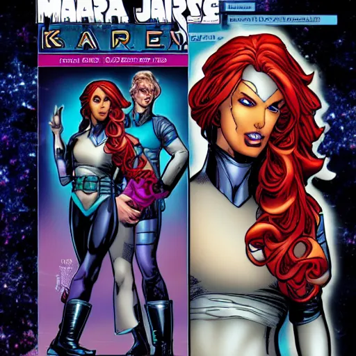 Prompt: mara jade skywalker, character sheet by jim lee