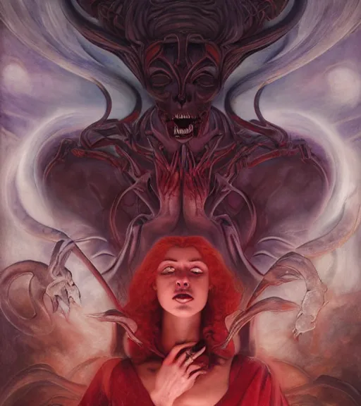 Image similar to blood rose devil nightmare of the maiden in the fortress of lies, by annie swynnerton and tino rodriguez and charlie bowater and tom bagshaw and nicholas roerich and jean delville and evelyn de morgan and lucien freud, dramatic lighting, floral tattoos, rich colors, smooth sharp focus, anime key visual, extremely detailed, adolf wolfli