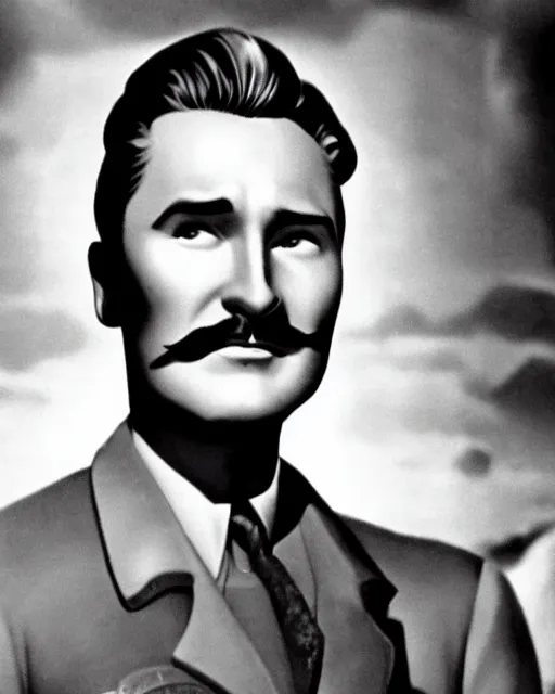 Prompt: Errol Flynn as a scientist. 1980s dystopian Soviet Russia, propaganda screens. Unreal engine, fantasy art. Faithfully depicted facial expression, perfect anatomy global illumination, radiant light, detailed and intricate environment