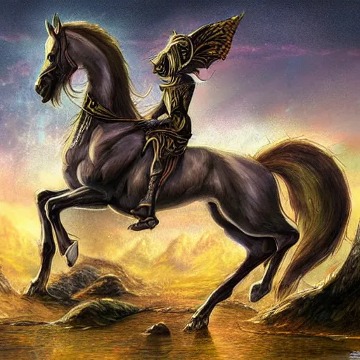 Image similar to a merhorse, fantasy art,