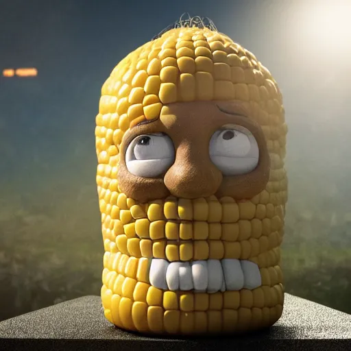 Image similar to hyperrealistic dslr film still of billy mays disguised as corn on the cob, stunning 8 k octane comprehensive 3 d render, inspired by istvan sandorfi & greg rutkowski & unreal engine, perfect symmetry, dim volumetric cinematic lighting, extremely hyper - detailed, incredibly real lifelike attributes & flesh texture, intricate, masterpiece, artstation, stunning