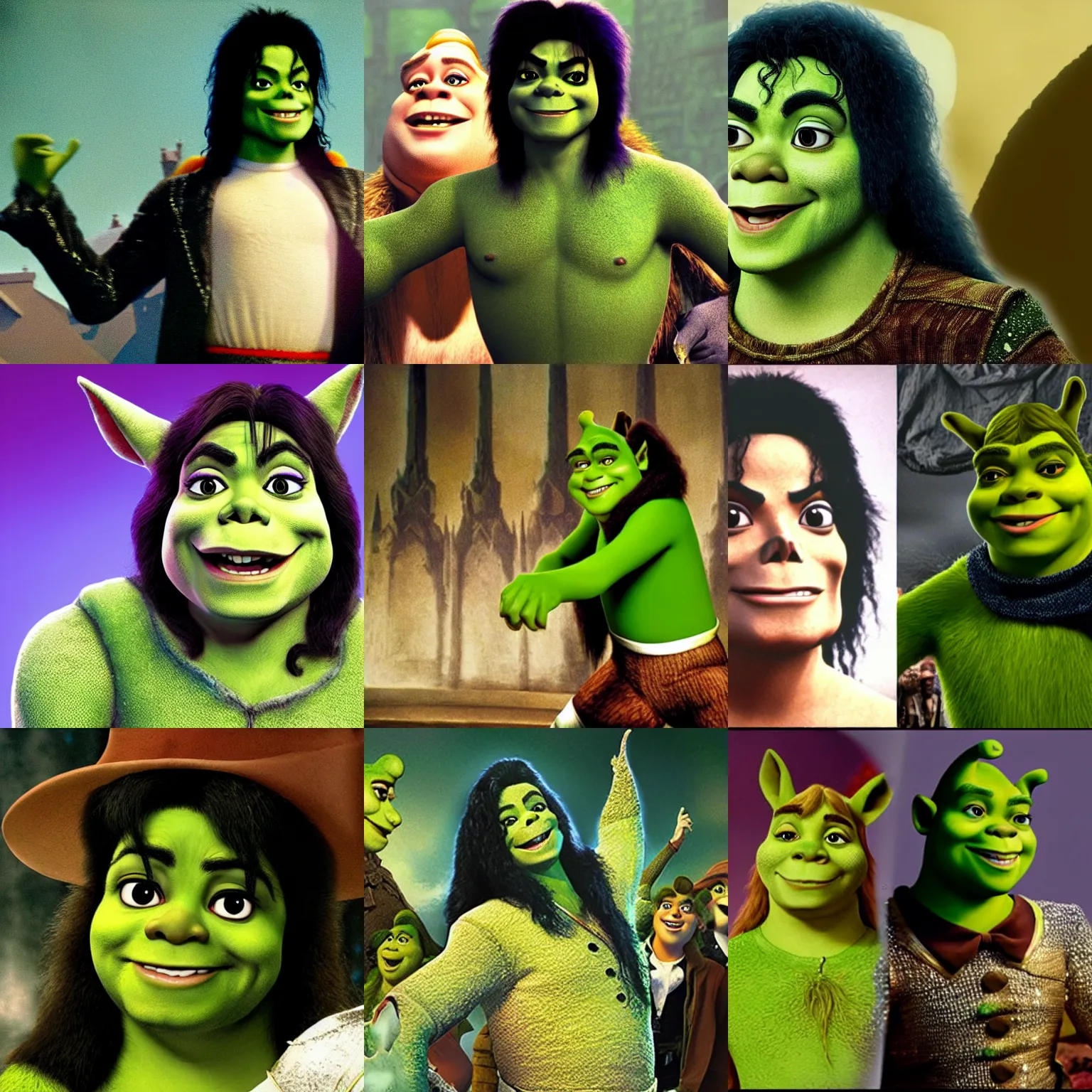 Prompt: Michael Jackson in Shrek film
