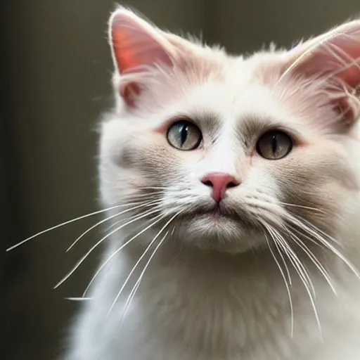 Image similar to beautiful cat with a mullet hairdo, 8 k, movie still