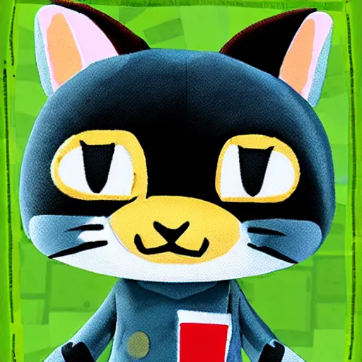 Image similar to animal crossing, cat