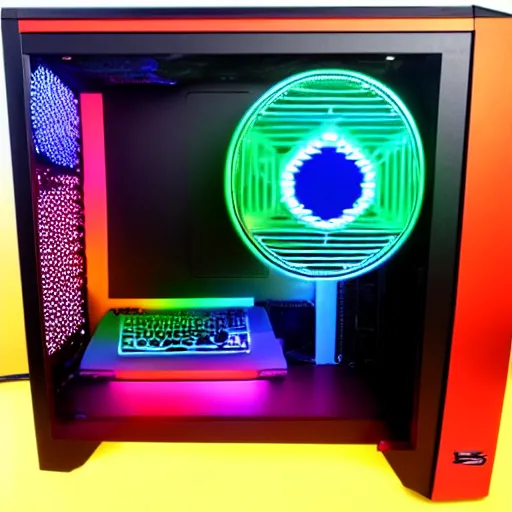 rgb gaming fridge, highly detailed, 8 k, hdr, smooth,, Stable Diffusion