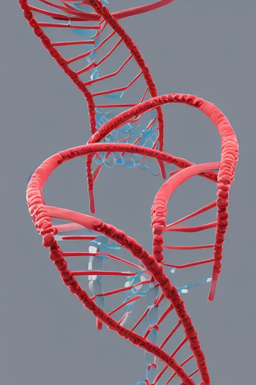 Prompt: dna helix, 3 d rendering