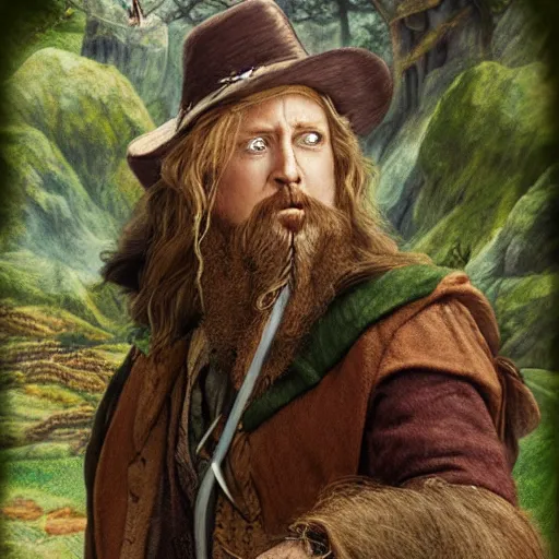 Prompt: portrait of tom bombadil from the lord of the rings, hyper realistic