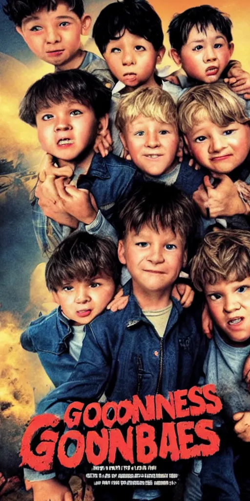 Image similar to movie poster for the new goonies movie