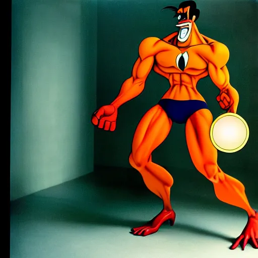 Image similar to uhd photorealisitc candid photo of freakazoid. hyperdetailed, accurate, studio lighting. correct face. glowing. powering up. photo by annie leibowitz and steve mccurry