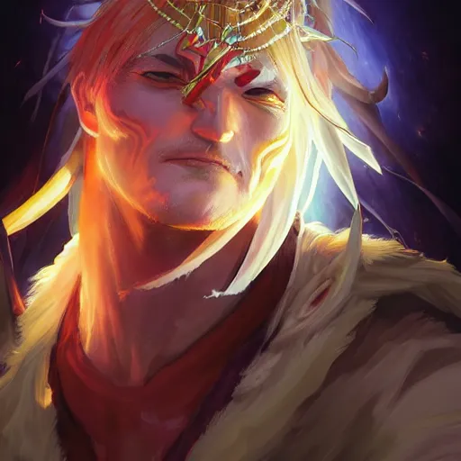 Prompt: anime portrait of God as a shaman yedi using dark force to eliminate trump as an anime antagonist by Stanley Artgerm Lau, WLOP, Rossdraws, James Jean, Andrei Riabovitchev, Marc Simonetti, and Sakimichan, trending on artstation