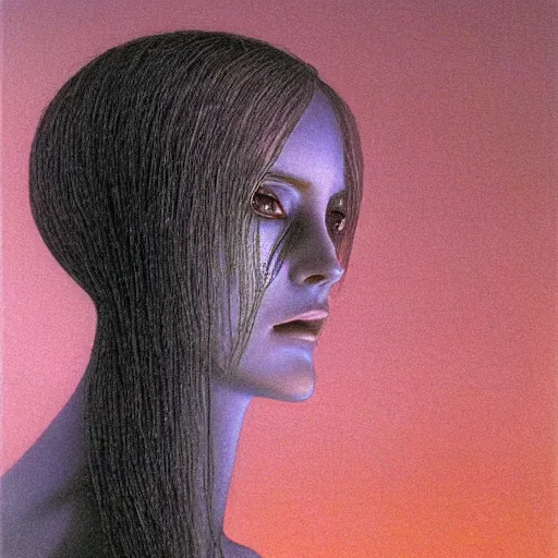 Prompt: cortana, illustrated by zdzisaw beksinski