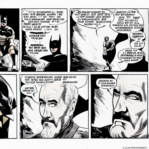 Image similar to george carlin as batman, marvel comic art