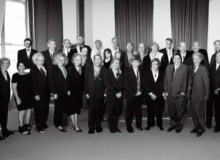 Image similar to Photo of the O5 Council, black and white photograph, archived files, award winning photography, 4KHD