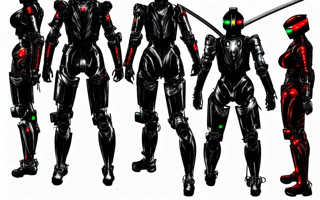 Image similar to war, diverse katana cybersuits, from behind, wide wide angle, vivid, elaborate, highly detailed, beautiful lighting