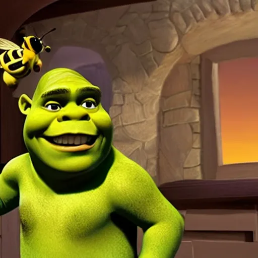 Image similar to shrek in bee movie