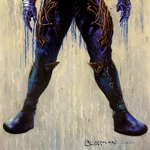 Prompt: Sub Zero (Mortal Kombat), beautiful full body portrait by Karol Bak and jeremiah ketner