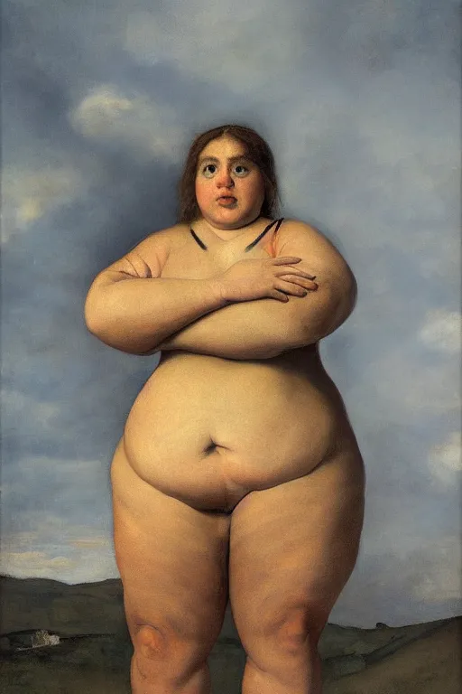 Prompt: a fat cartoon female tiger, 8 k, hdr, great light, gustave courbet, annie leibowitz