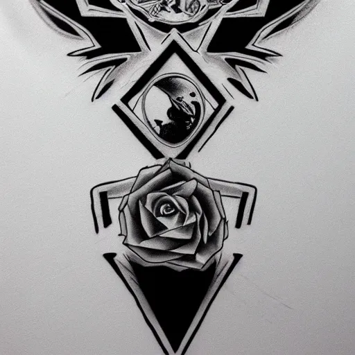 Image similar to Metallica style tattoo, on white background