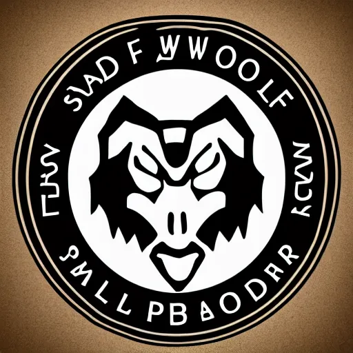 Prompt: logo for a book publisher named SadWolf