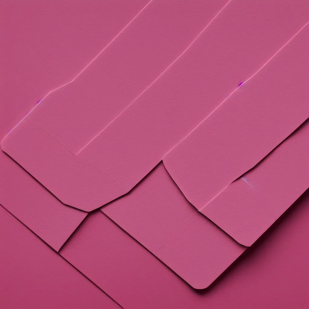 Image similar to top-down view of an envelope on top of a pink surface, 8k, high detail, photorealistic, proper shading