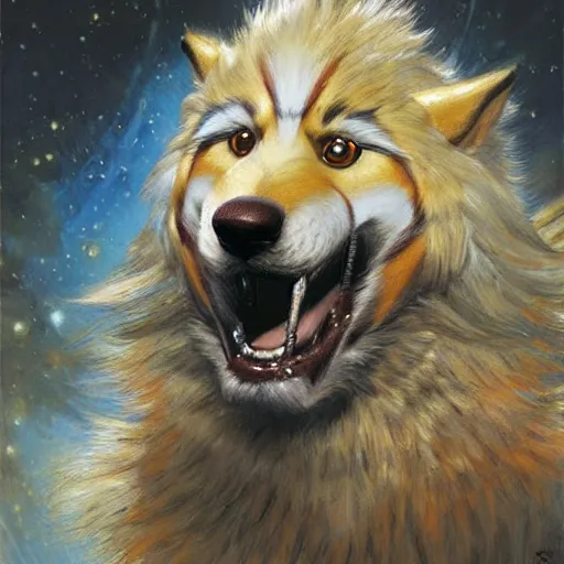 Image similar to a portrait of a arcanine dogman canine star trek officer. highly detailed painting by gaston bussiere, craig mullins, j. c. leyendecker, furry
