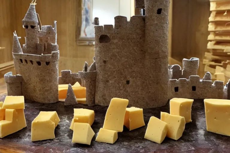 Image similar to Castle made of cheese