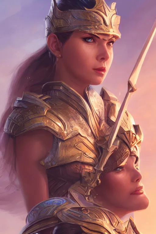 Image similar to amazon valkyrie athena, d & d, fantasy, portrait, highly detailed, headshot, digital painting, trending on artstation, concept art, sharp focus, illustration, art by artgerm and greg rutkowski and magali villeneuve