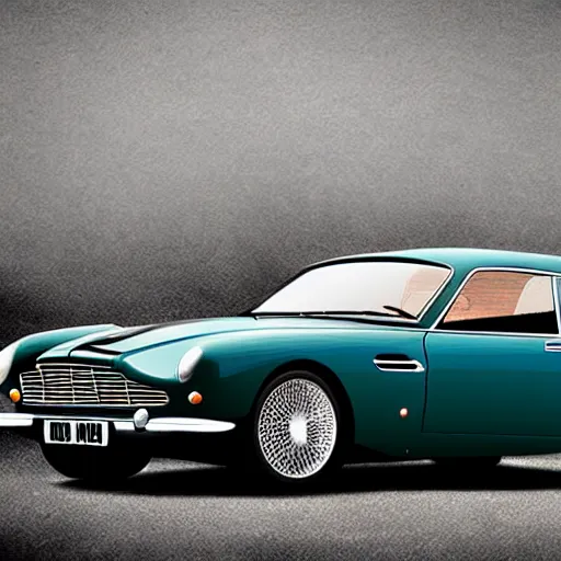 Image similar to illustration of a vintage aston martin