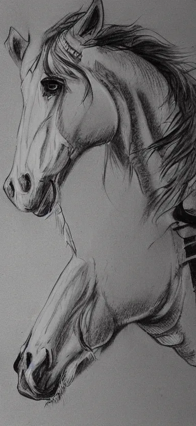 Prompt: “ luffy riding horse, side shot, pen drawing, 8 k resolution, high detailed ”
