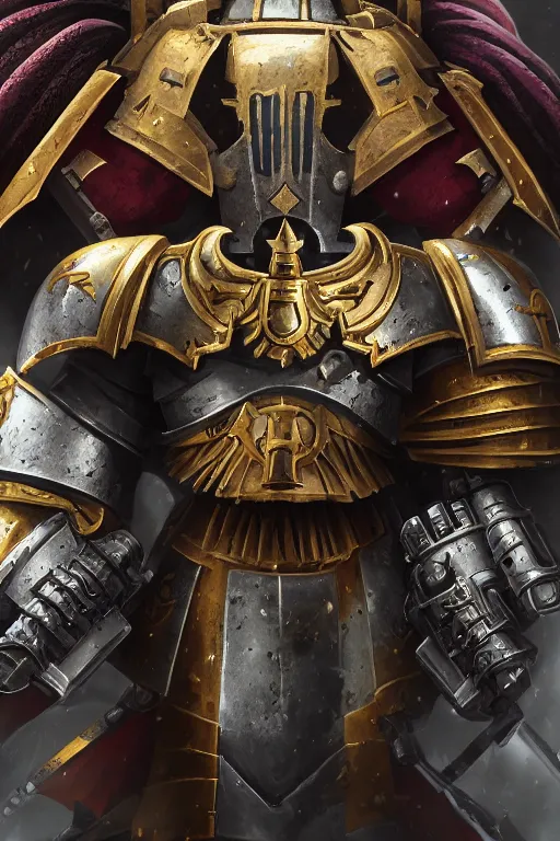 Image similar to armor portrait heros warhammer 4 0 k horus heresy fanart - the primarchs emperor by johannes helgeson animated with vfx concept artist & illustrator global illumination ray tracing hdr fanart arstation zbrush central hardmesh 8 k octane renderer comics stylized