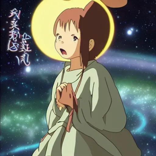 Image similar to Spirited away but in space, anime, amazing, beautiful