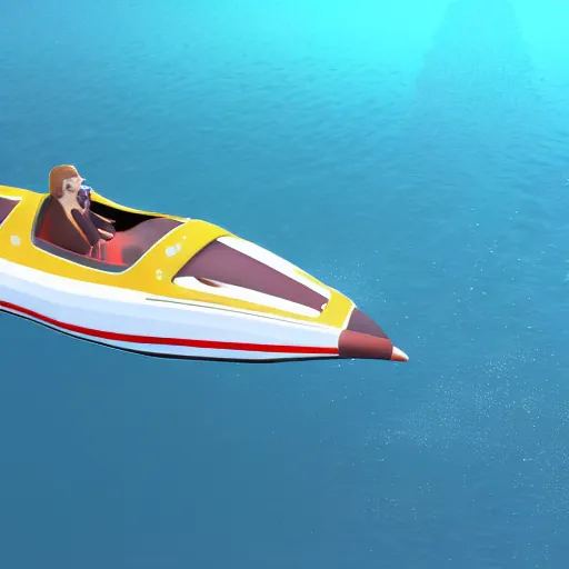 Prompt: a hamster inspired speed boat in the ocean, 4 k, highly - detailed, concept render art