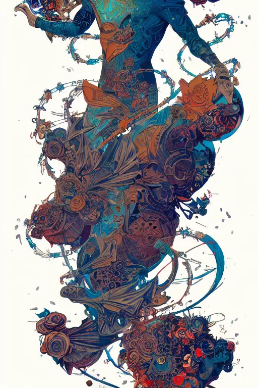 Image similar to full body tattoo design by kilian eng and victo ngai and james jean and peter mohrbacher and craig mullins