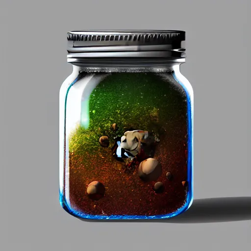 Image similar to earth in a bottled jar, concept art, digital painting, 8 k wallpaper, artstation