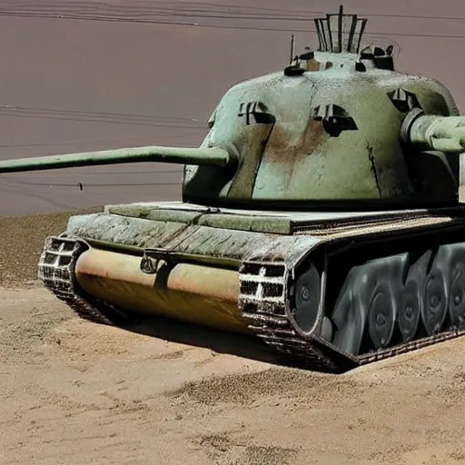 Image similar to a tank with a giant metal scorpion tail