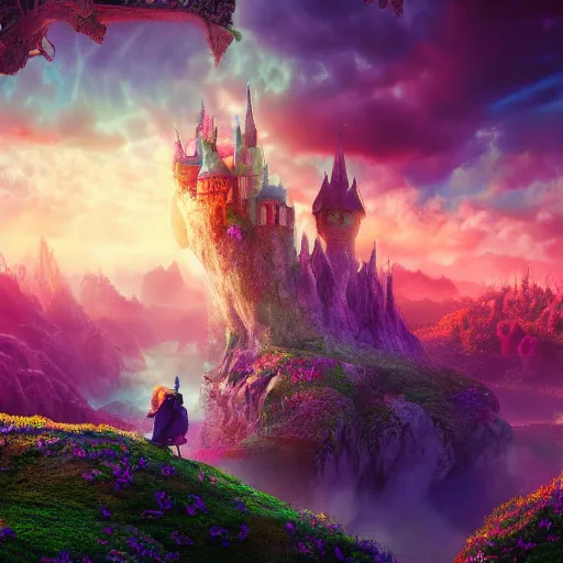 Image similar to fantasy land, land of dreams, daniel conway, david noren, 4 k, cinematic