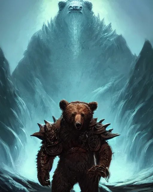 Prompt: Bear Dragonborn Thuum, magic the gathering artwork, D&D, fantasy, cinematic lighting, centered, symmetrical, highly detailed, digital painting, artstation, concept art, smooth, sharp focus, illustration, volumetric lighting, epic Composition, 8k, art by Akihiko Yoshida and Greg Rutkowski and Craig Mullins, oil painting, cgsociety