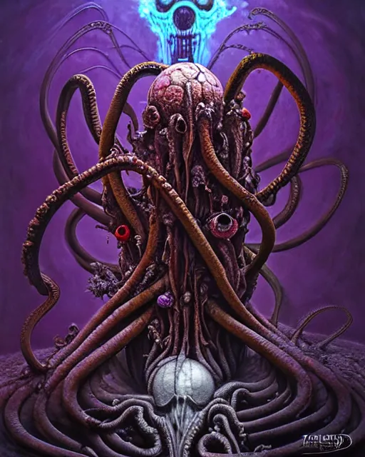 Image similar to the platonic ideal of flowers, rotting, insects and praying of cletus kasady carnage thanos dementor hades chtulu mandelbulb schpongle octopus bioshock xenomorph baraka dead space, ego death, decay, dmt, psilocybin, concept art by randy vargas and zdzisław beksinski