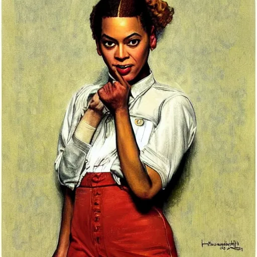 Image similar to beyonce by norman rockwell