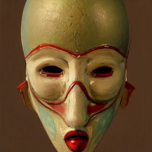 Image similar to portrait of austrian folklore mask by ruan jia