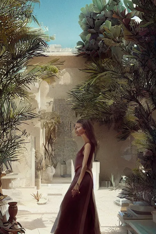 Image similar to Natalie Portman in marrakech Next to the pool,digital art,ultra realistic,ultra detailed,art by greg rutkowski