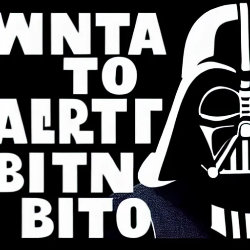 Image similar to darth vader advertising bitcoin