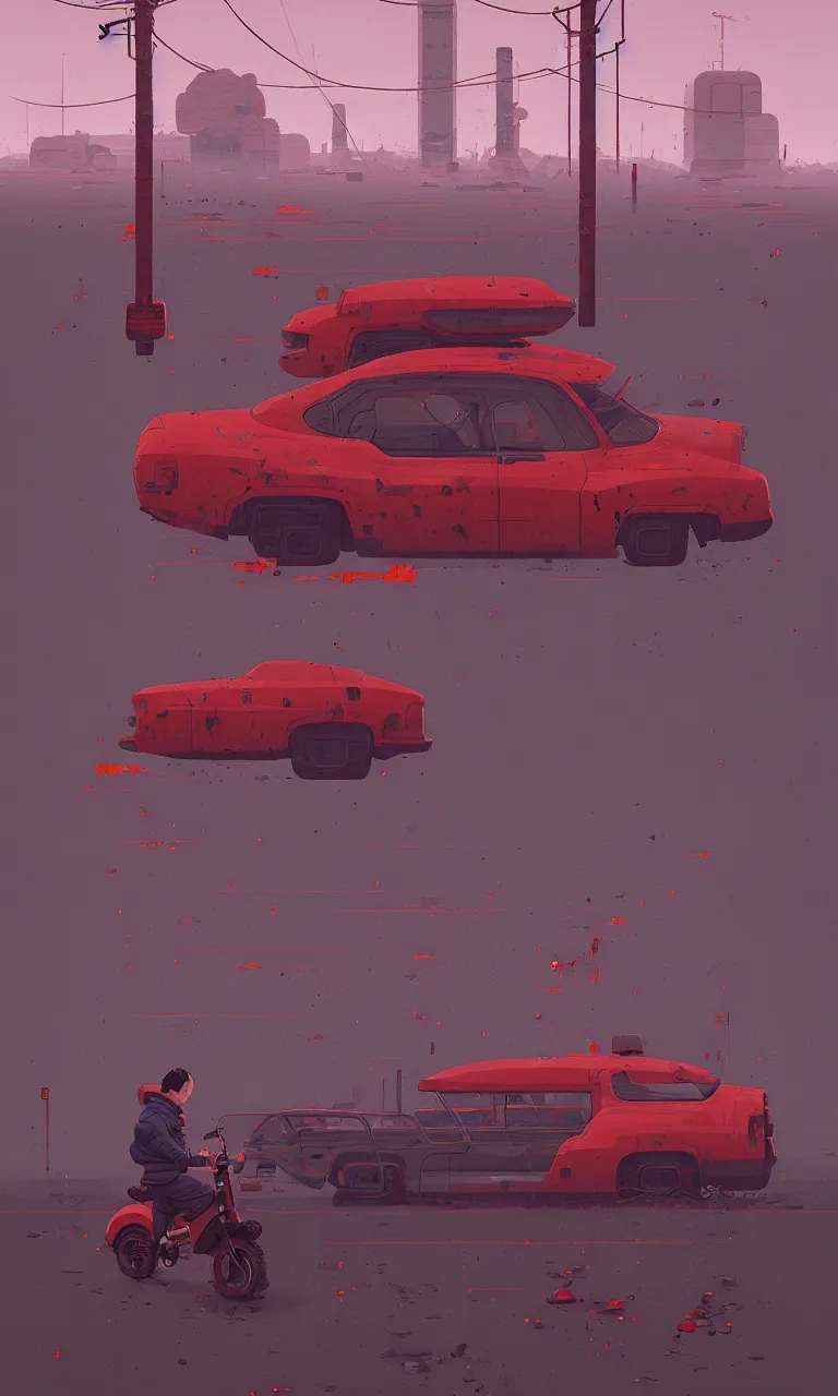 Image similar to akira, by simon stalenhag