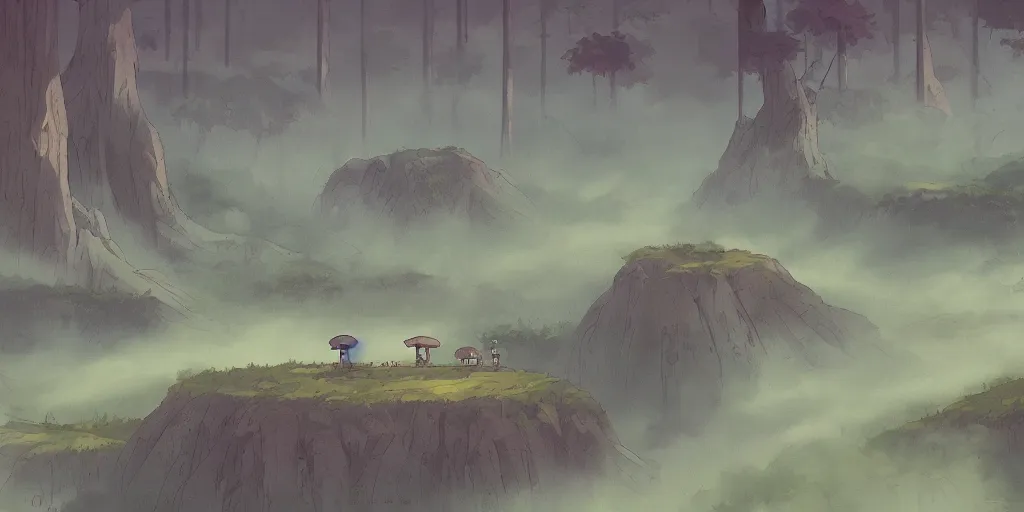 Image similar to landscape, morning, quiet, no people, Ghibli, Anime Background, Miyazaki Hayao, concept art, illustration,smooth, sharp focus, intricate, super wide angle, trending on artstation, trending on deviantart, pixelart