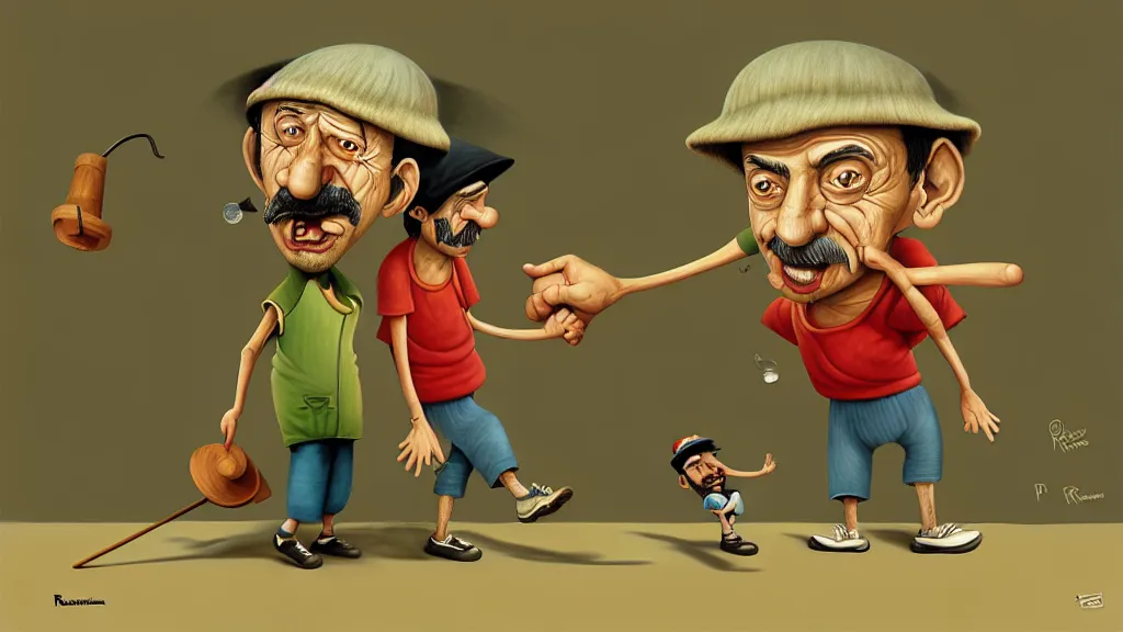 Image similar to illustration cartoon don ramon, seu madruga, el chavo del ocho, funny gediminas pranckevicius by roberto gomez bolanos